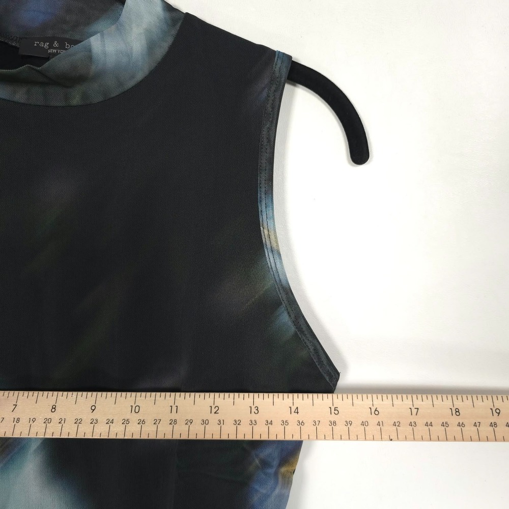 RAG & BONE Women's New Top Blouse SMALL ALIYAH Mock Neck Multicolor RE5825FT10W - Picture 5 of 12